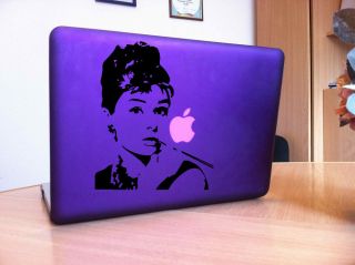 MacBook iPad Laptop Vinyl Sticker Decal Custom Size Audrey Hepburn T042