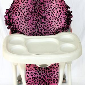 Designed Baby High Chair Cover Fits Most High Chairs Pink Leopard New Soft