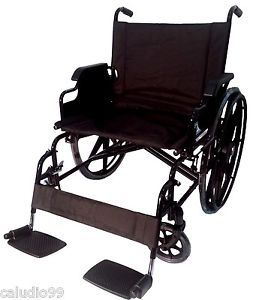 Bariatric Black Wheelchair 24" Wide Heavy Duty w Black Wheels Canvas New