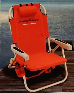 Tommy Bahama Backpack Cooler Beach Chair Red New