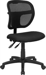 Ergonomic Adjustable Mid Back Office Desk Chair Black Mesh Lumbar Support 087