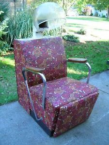 Vtg 60s Glamour Prop Beauty Salon Chair Hair Dryer Retro Groovy Home Decor Stage