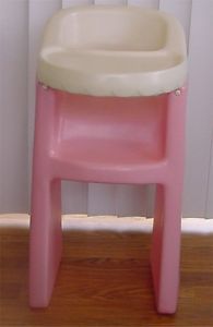 Little Tikes Soft Pink Doll High Chair Child Size 24" High Heavy Plastic Sturdy