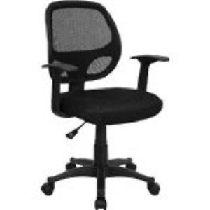 Black Mesh Computer Chair Swivel Adjustable Wheels Furniture Office Arm Rests