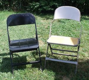 40 Vintage Folding Chairs Commercial Grade Metal Wood Banquet Wedding Party