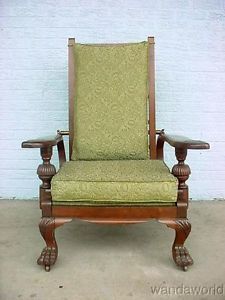 Beautiful Antique Claw Foot Morris Chair Recliner