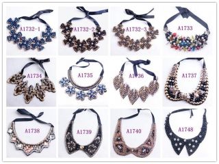 New Arrival Lady's Fashion Unique Noble Crystal Bead Collar Bib Necklace 59style