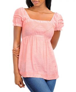 Women`s Coral Baby Doll Style Top Blouse S
