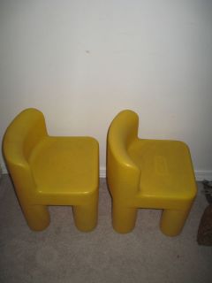 375A 2 Yellow Chair Lot Toddler Child Size Little Tikes Step Chunky Desk Table