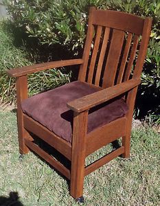 Antique Charles Limbert Oak Desk Chair