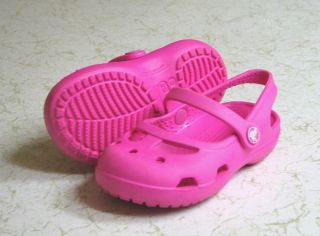 Crocs 'Shayna' Toddler Girl’s Slip on Pink Mary Jane Shoes Size US 6 C