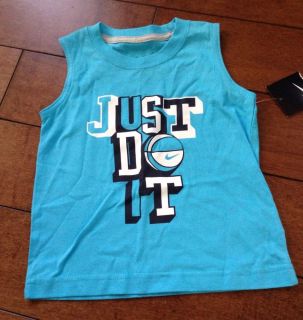 Nike Toddler Boys Blue "Just do It" Tank Top Shirt Size 2T