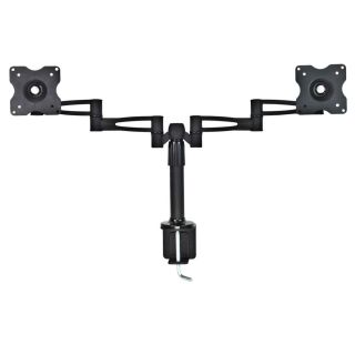Dual LCD Screen Rotating Double Swivel Monitor Desk Arm Mount 2 Screen Up to 25"