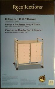 Recollections Mobile 9 Drawer Organizer Rolling Cart Storage Craft Hobby Baskets