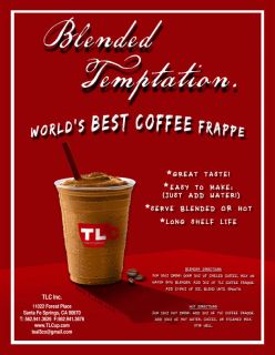 TLC Coffee Frappe Iced Blended Drink Mix 3 lbs Bag