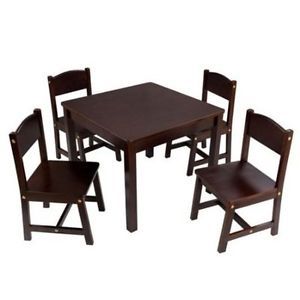 Children Toddler Kids Wood Table Chairs Set Playroom Furniture High Quality New