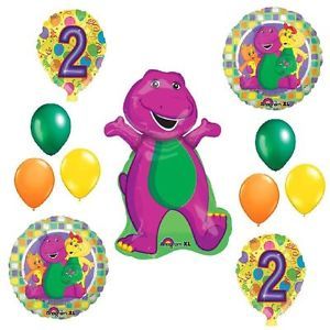 2nd Barney Balloons Set Birthday Party Supplies Decorations Girl Boy Second Boy
