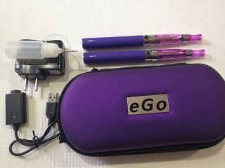 Dual Ego Starter Kit 2 Double Purple Ego 1100 mAh CE4 CE5 USA Seller