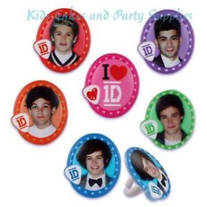 One Direction Cupcake Rings Party Favors Bakery Supplies Cake Toppers Set of 24