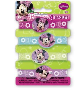 4 Minnie Mouse Bow tique Rubber Bracelets Party Favors Birthday Supply