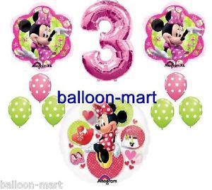 Balloons Disney Minnie Mouse Polka Dot Third Birthday Party Supplies 3rd Three