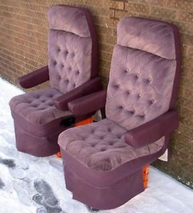1998 Dodge RAM Imperial Van Purple Cloth Leather Front Seats Captain Chairs