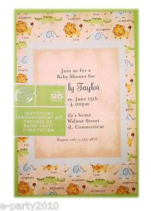 25 Printable Zoo Animal Baby Shower Invitations Announcements Party Supplies