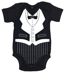 Tuxedo Tux Dinner Jacket Cute Funny Babygrow Baby Girl Boy Bodysuit Clothing