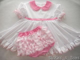 Little White Dress Set Adult Baby Sissy Custom Made