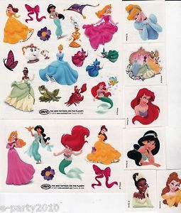 25 Disney Princess Tattoos Birthday Party Supplies Favors Ariel Jasmine