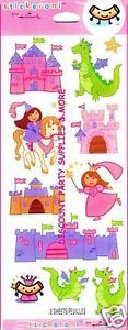 Princess Castle Dragons Stickers Party Favors Supplies