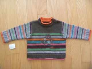 Infant Baby Girls Catimini Striped Sweater Size 12 Months