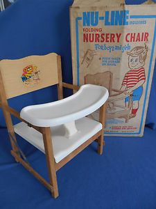 Vintage Baby Potty Chair Nuline Wooden Folding Potty Tray Deflector Box