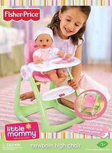 Little Mommy Newborn Baby Indoor Outdoor Girls High Chair Doll Play Toy