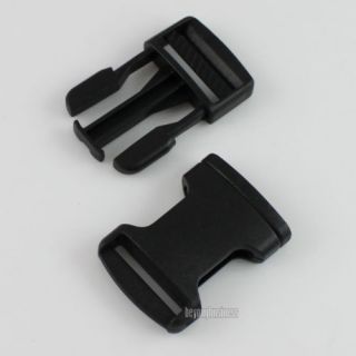 10 Pieces Black Plastic Strap Webbing Side Release Buckle 1 inch 