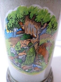 Gerzit Gerz Original German Stoneware Beer Stein Mug Sleeping Hunter Fox No Lid