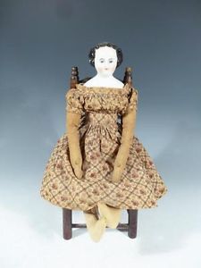Antique 19th Century Original American China Head Doll Miniature Shaker Chair