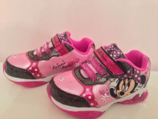 Disney Minnie Mouse Sneakers Light Up Size 6 Toddler Girl Shoes