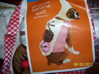 Dog Costume Banana Split Outfit Large L LG Animal Pet Clothes Birthday Party