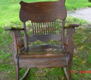 Antique Eastlake Rocking Chair Flower Upholstery 1800s Aesthetic Style ...