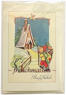 BUON NATALE Christmas Greeting Italian Vintage Art Design Italy Card Envelope