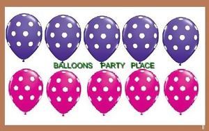 10 Polka Dot Balloons Berry Pink Purple Party Supplies