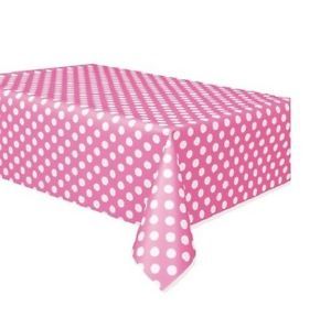 Hot Pink Polka Dots 1 Plastic Table Cover Party Supplies Birthday Wedding Baby