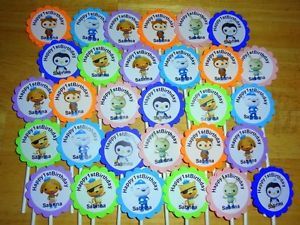 30 Octonauts Personalized Cupcake Toppers Birthday Party Favors Supply