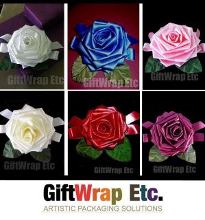 4 Rose Bows 3 5" Flower Gift Wedding Favor Shower Party