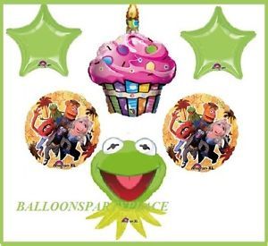 Muppets First Birthday Mylar Balloons Party Supplies Miss Piggy Kermit Cupcake