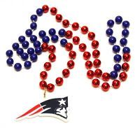 New England Patriots Mardi Gras Beads with Medallion Necklace NFL Football