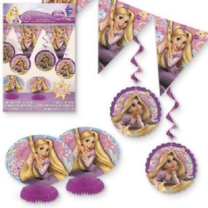 Disney Tangled Rapunzel 7 PC Decorations Kit Birthday Party Supplies Favors