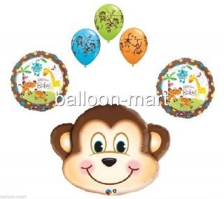 Welcome Baby Monkey Balloons Birthday Party Supplies Decorations Shower Boy Girl