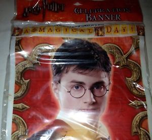 NIP Harry Potter Celebration Birthday Plastic Banner Party Favors Supplies